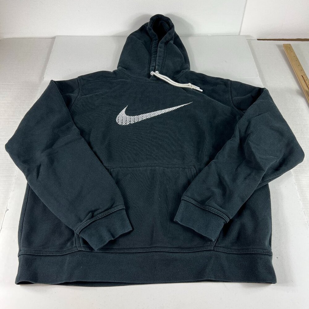 Nike Sweatshirt Adult Extra Large Black Faded Swoosh Logo Pullover Hoodie